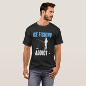 T-shirt Accro à la pêche sur glace (Devant entier)