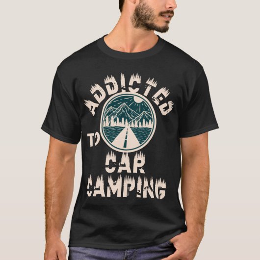 T-shirt Accro au camping-car rétro (Devant)