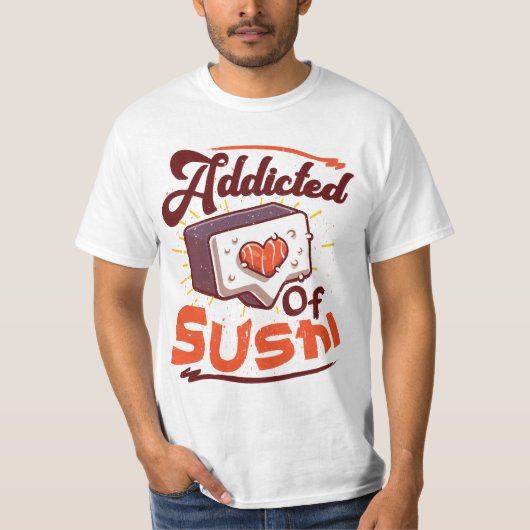 T-shirt Accro au sushi (Devant)