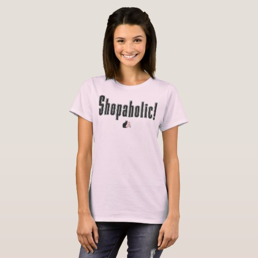 T-shirt Accro du shopping ! (Devant entier)