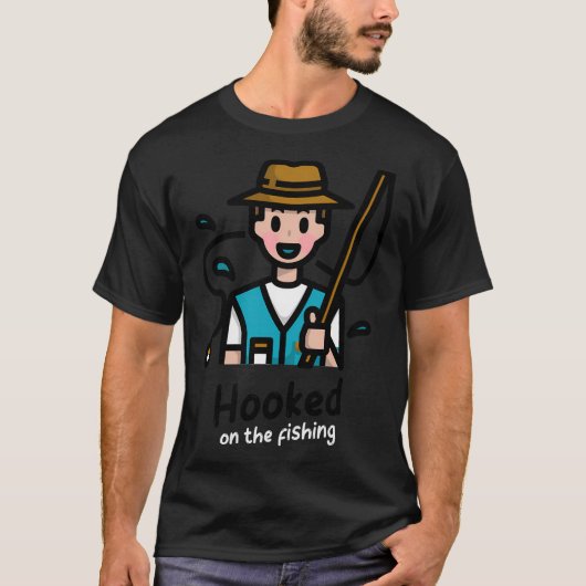 T-shirt Accroché à la pêche (Devant)