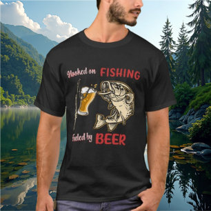 T-shirt Accroché à la pêche, alimenté par un tee-shirt à l