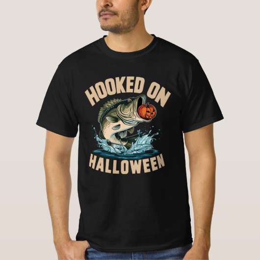 T-shirt Accroché à la pêche d'Halloween (Devant)