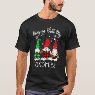 T-shirt Accroché Avec Mes Gnomes Drôle De Jardin Noël Gnom