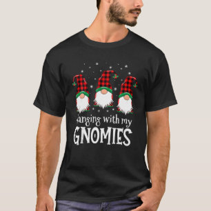 T-shirt Accroché Avec Mes Gnomies Pajama Rouge Plaid, Chri