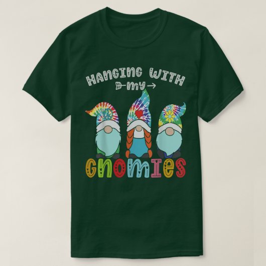 T-shirt Accrocher avec Gnomies Gnome Joyeux Joyeux Tie Dye (Design devant)