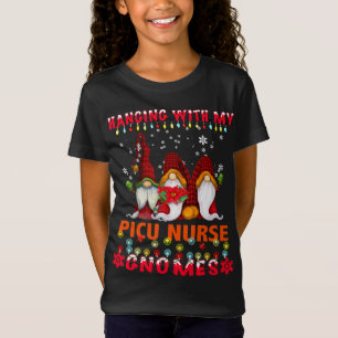 T-Shirt Accrocher avec mon jardin d'enfants Gnomes Noël Te