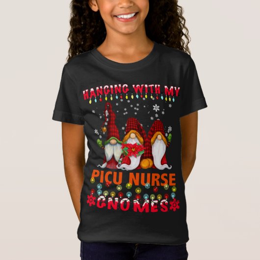 T-Shirt Accrocher avec mon jardin d'enfants Gnomes Noël Te (Devant)