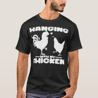 T-shirt Accrocher avec mon poulet