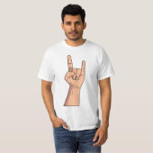 T-shirt Accrochez-les geste de signe de main (Devant entier)