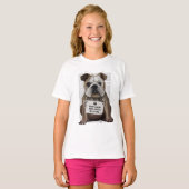 T-shirt Accrochez un Bulldog (Devant entier)