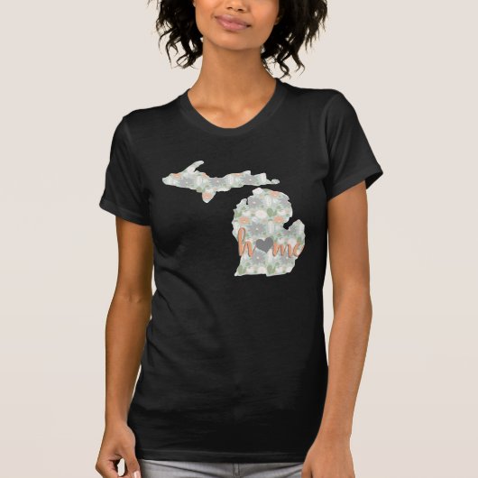 T-shirt Accueil Cactus rempli Michigan Silhouette (Devant)