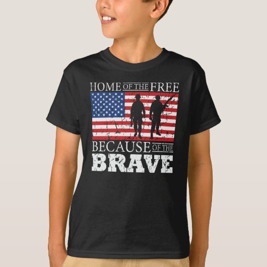 T-shirt Accueil De La Liberté À Cause Du Brave - États-Uni (Devant)