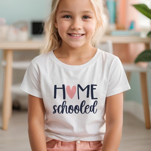 T-Shirt Accueil École avec la Marine du Coeur et rose