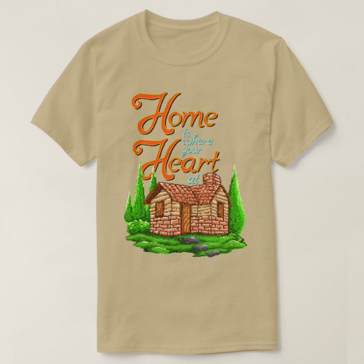 T-shirt Accueil Est Où Votre Coeur Art Pixel (Design devant)