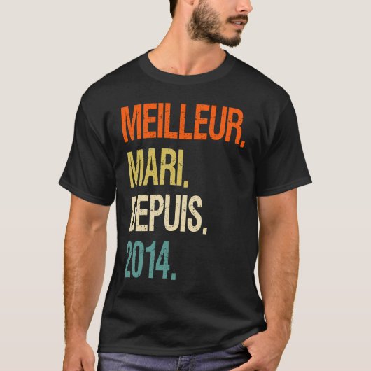 T-shirt Accueil Meilleur Mari 2014 8 Anniversaire Mari (Devant)