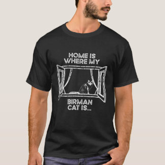 T-shirt Accueil Où Mon Chat Est Maman Papa Birman Chat