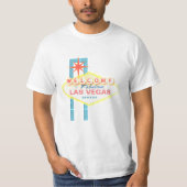 T-shirt "Accueil signe iconique vers Las Vegas" affligé (Devant)