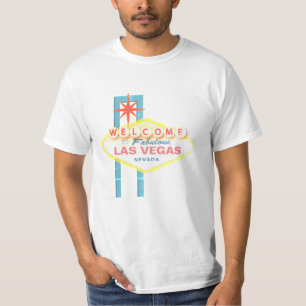 T-shirt "Accueil signe iconique vers Las Vegas" affligé