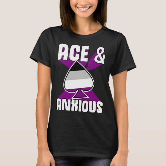 T-shirt Ace And Anxious  Asexual Pride Symbol Introvert (Devant)