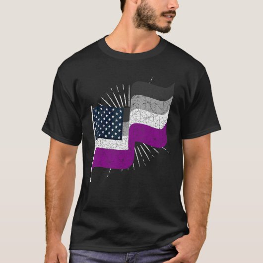 T-shirt Ace Pride Mois Asexuel Us Drapeau Queer Lgbtqia As (Devant)