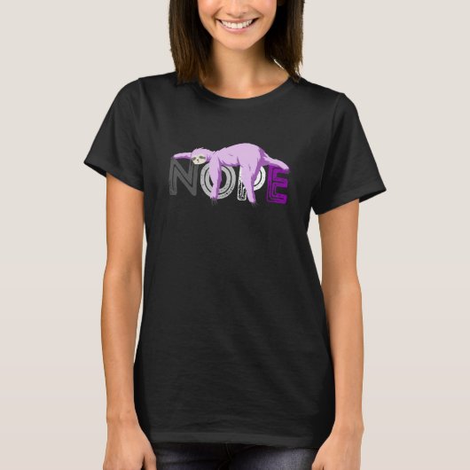T-shirt Ace Sloth Sleep Nope Asexual Flag LGBQA Asexuality (Devant)