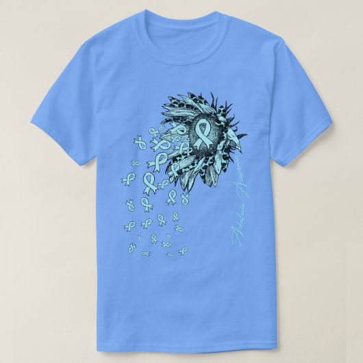 T-shirt Achalasia Sensibilisation Tournesol fleurs rubans  (Design devant)