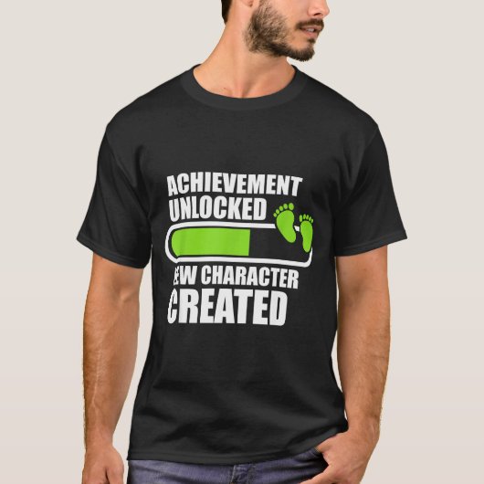 T-shirt Achievement Unlocked New Character D Funny Pregnan (Devant)