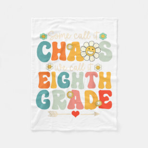 T-shirt achtste klas chaos leuk hippie 8e klas fleece deken
