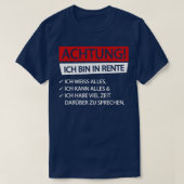 T-shirt Achtung ich bin dans rente white (Design devant)