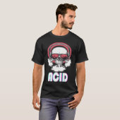T-shirt Acid Disco Music Techno Trance Skull (Devant entier)