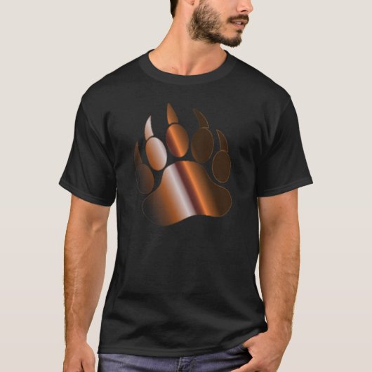 T-shirt ACIER Brown BRONZE BAIE PAW Superbe sur noir (Devant)