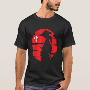T-shirt Acier Kanji Sur Silhouette De Fille Rouge De Samur