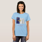 T-shirt Açores brandissant un drapeau avec nom (Devant entier)
