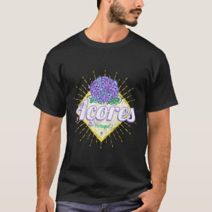 T-shirt Açores Retro Hydrangea Flower Island Portugal Vint