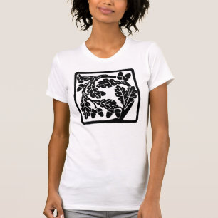 T-shirt Acornes Art nouveau et chêne Feuilles
