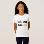 T-Shirt Acrobat Black Grey Silhouette Chats Tee - shirts (Devant entier)