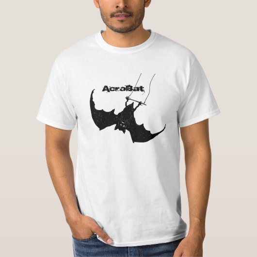 T-shirt Acrobate, une chauve-souris sur un trapèze (Devant)