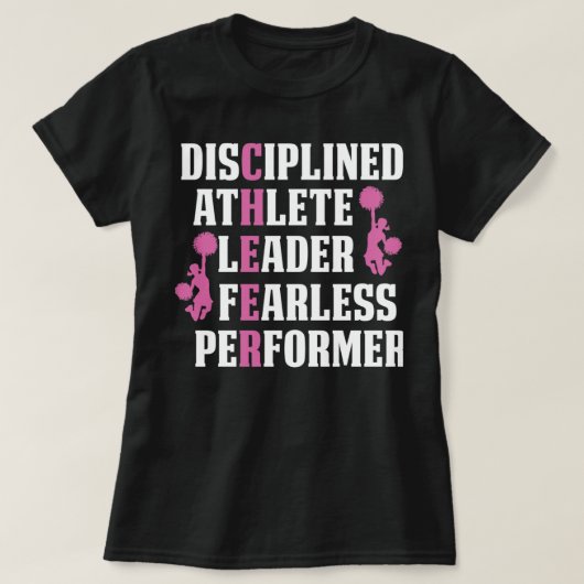 T-SHIRT ACROBATICS DISCIPLINED ATHLETE LEADER FEARLESS PER (Design devant)
