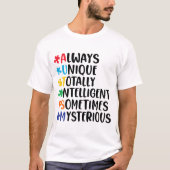 T-shirt Acronyme de sensibilisation sur l'autisme Citation (Devant)