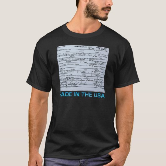 T-shirt acte de naissance d'obama (Devant)