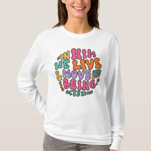T-shirt Actes 17:28 Lettrage à la main Typographie colorée