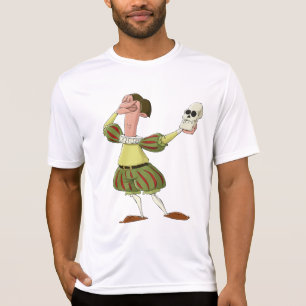 T-shirt Acteur de Hamlet Shakespeare drôle tenant un crâne
