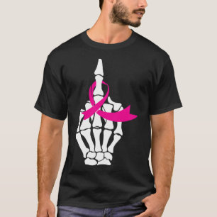 T-shirt Acteur de ruban rose du doigt médian du cancer du