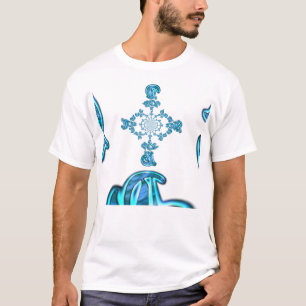 T-shirt Action Cyan Turquoise Graffiti Abstrait Imprimer