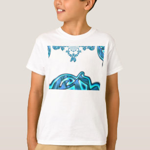 T-shirt Action Cyan Turquoise Graffiti Abstrait Imprimer
