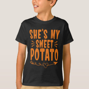 T-shirt Action de grâce couple assorti Elle est ma patate