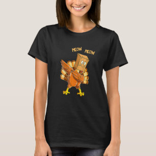 T-shirt Action de grâce de Hank Urkey Faux Chat Miaou Cha