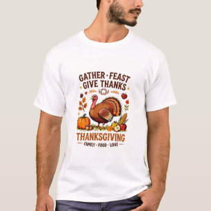 T-shirt Action de grâce en famille – Se rassembler, festoy