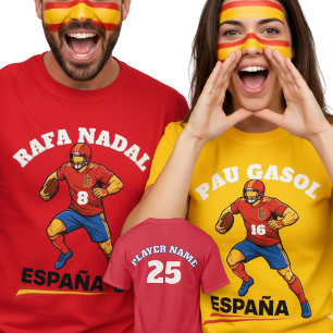 T-shirt Action dynamique de football américain en Espagne